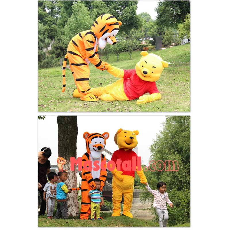 Winnie & Tiger the Pooh Mascot Costume Free Shipping