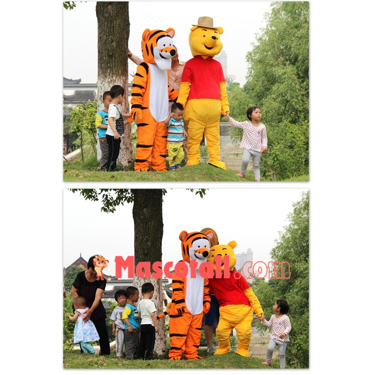 Winnie & Tiger the Pooh Mascot Costume Free Shipping