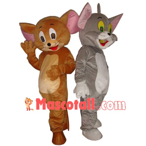 Jerry Mouse & Tom Cat costume Cartoon Mascot Costume Free Shipping