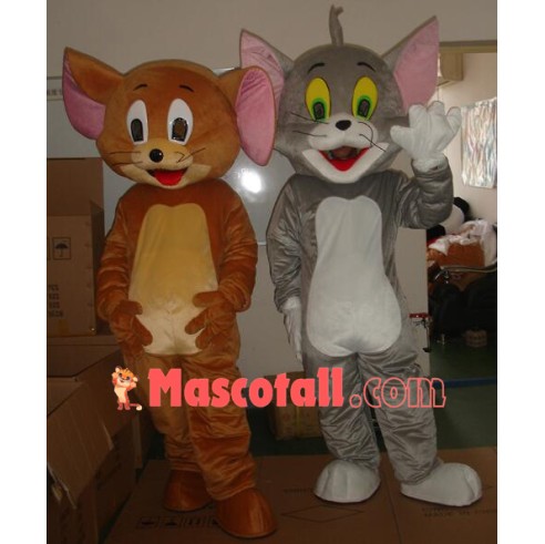 Jerry Mouse & Tom Cat costume Cartoon Mascot Costume Free Shipping