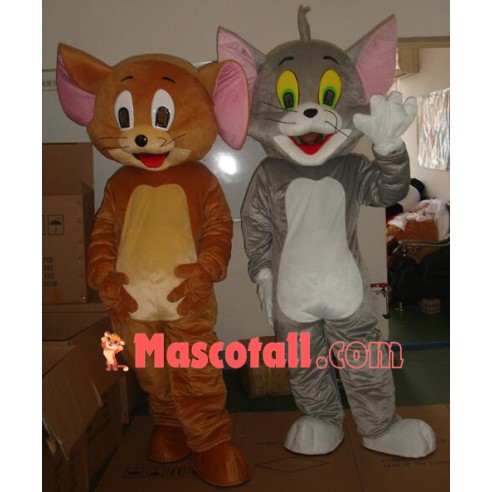 Jerry Mouse & Tom Cat costume Cartoon Mascot Costume Free Shipping