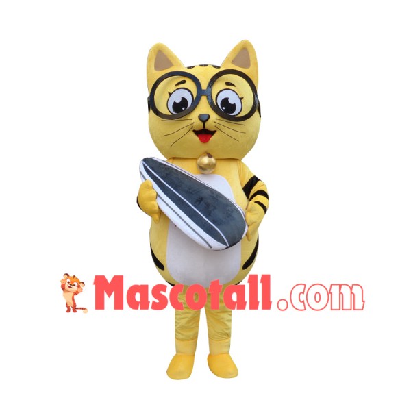Yellow Cat Mascot Adult Costume Free Shipping