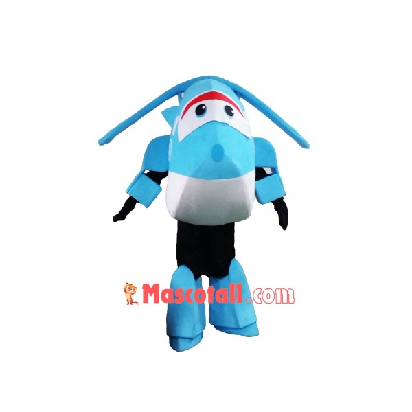 Super Wings Cartoon Light Blue  Jerome Mascot Costume