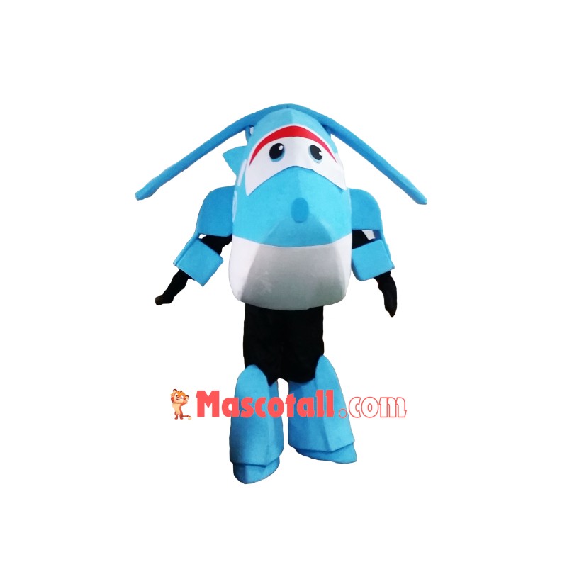 Super Wings Cartoon Light Blue  Jerome Mascot Costume