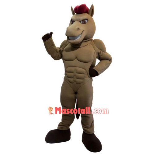 Power Brown Horse Mascot Costume