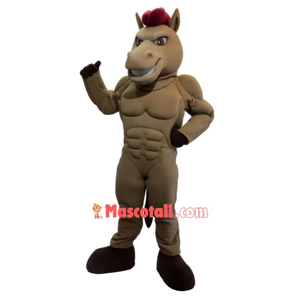 Power Brown Horse Mascot Costume