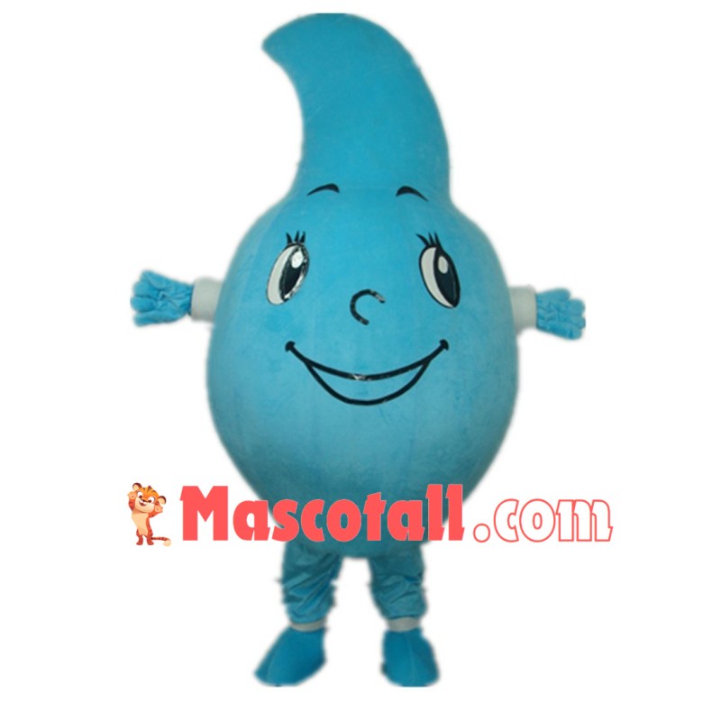 Blue Water Drop Mascot Costume