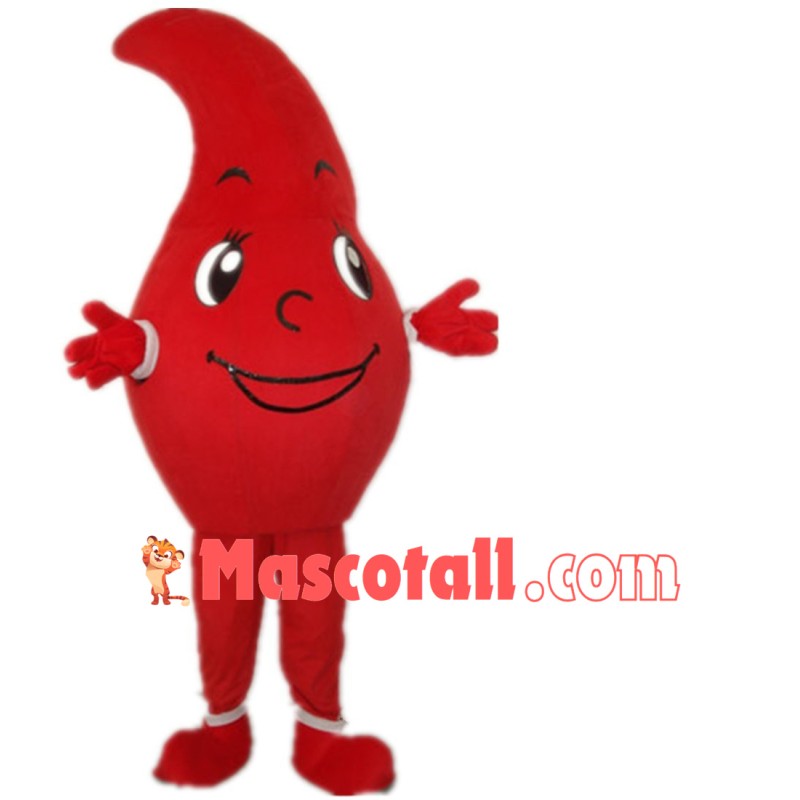 Red Water Drop Mascot Costume