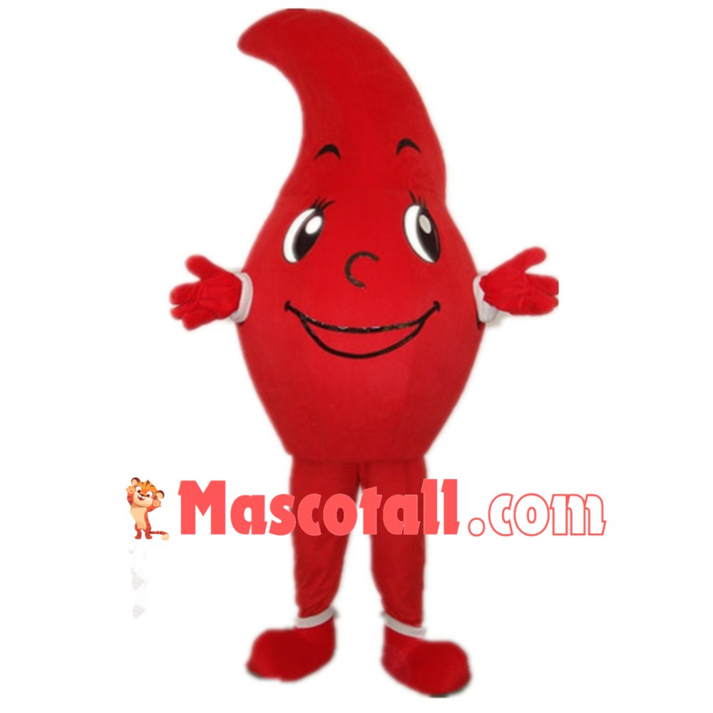 Red Water Drop Mascot Costume