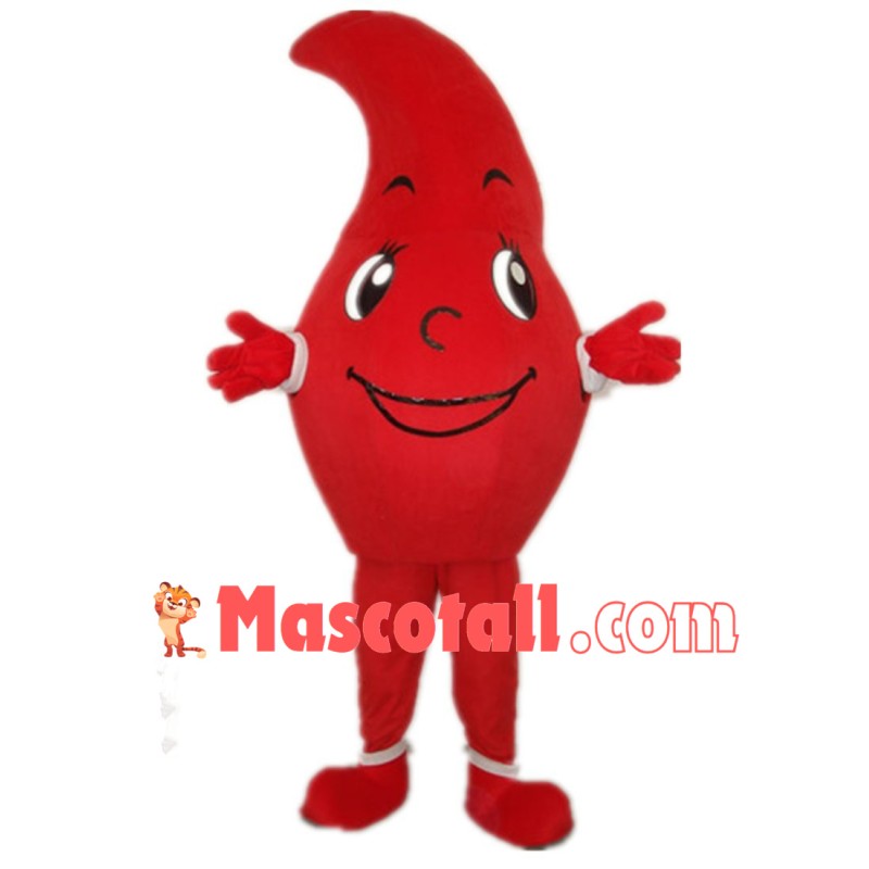 Red Water Drop Mascot Costume