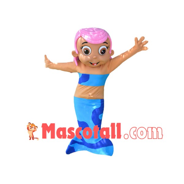 Pink Girl Mermaid Mascot Costume