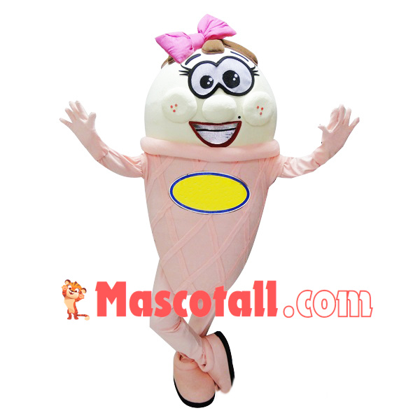 Pink & White Ice Cream Mascot Costume
