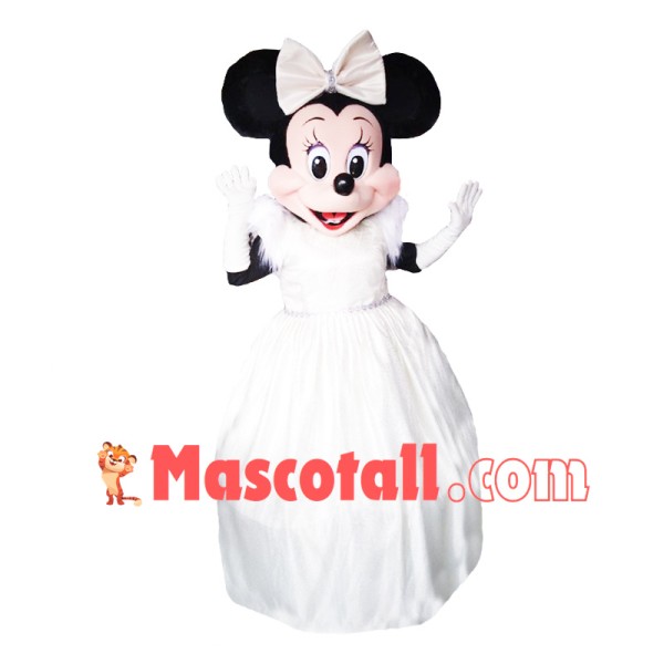 Minnie Mouse Bride Wedding White Dress Mascot Costume