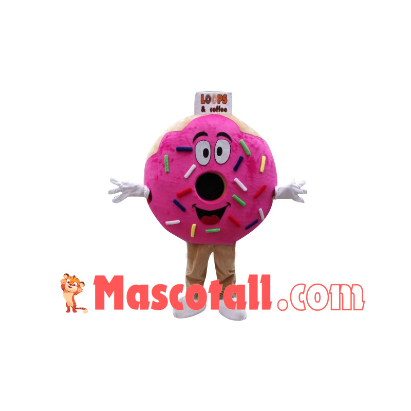Pink Donut Mascot Costume
