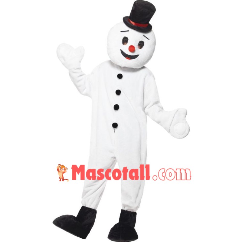 Black Hat Snowman Mascot Costume