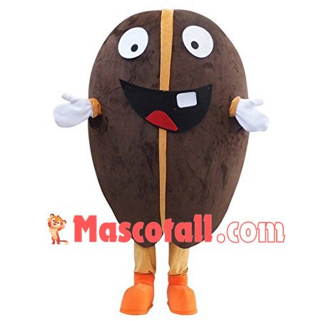 Lovely Coffee Bean Cartoon Mascot Costume