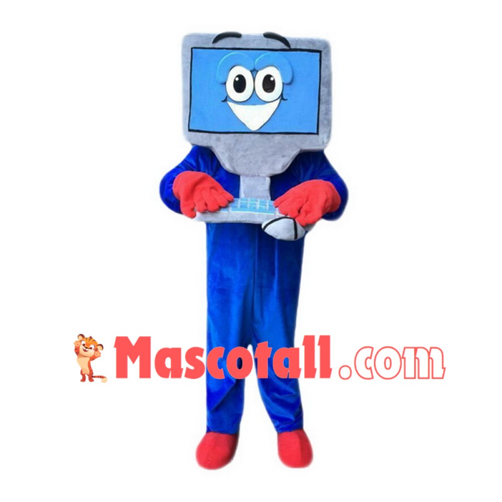 Blue Computer Mascot Costumes Free Shipping