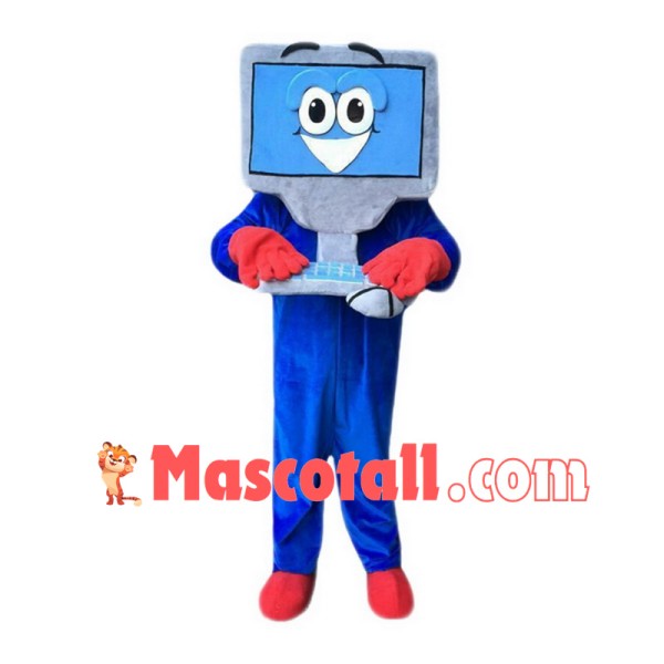 Blue Computer Mascot Costumes Free Shipping