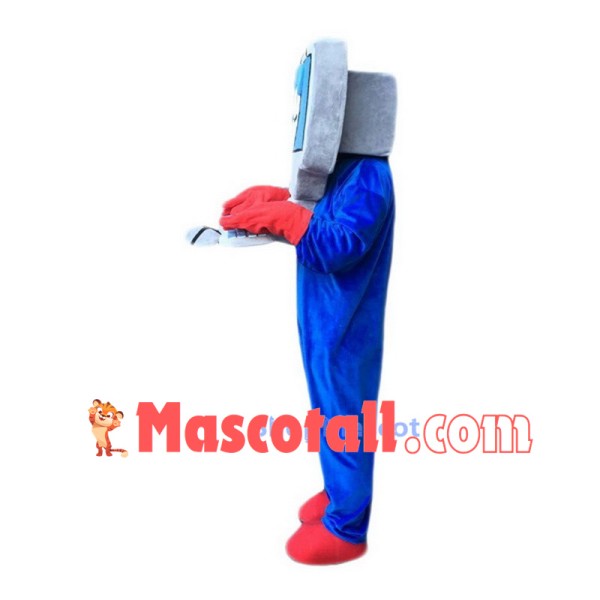 Blue Computer Mascot Costumes Free Shipping
