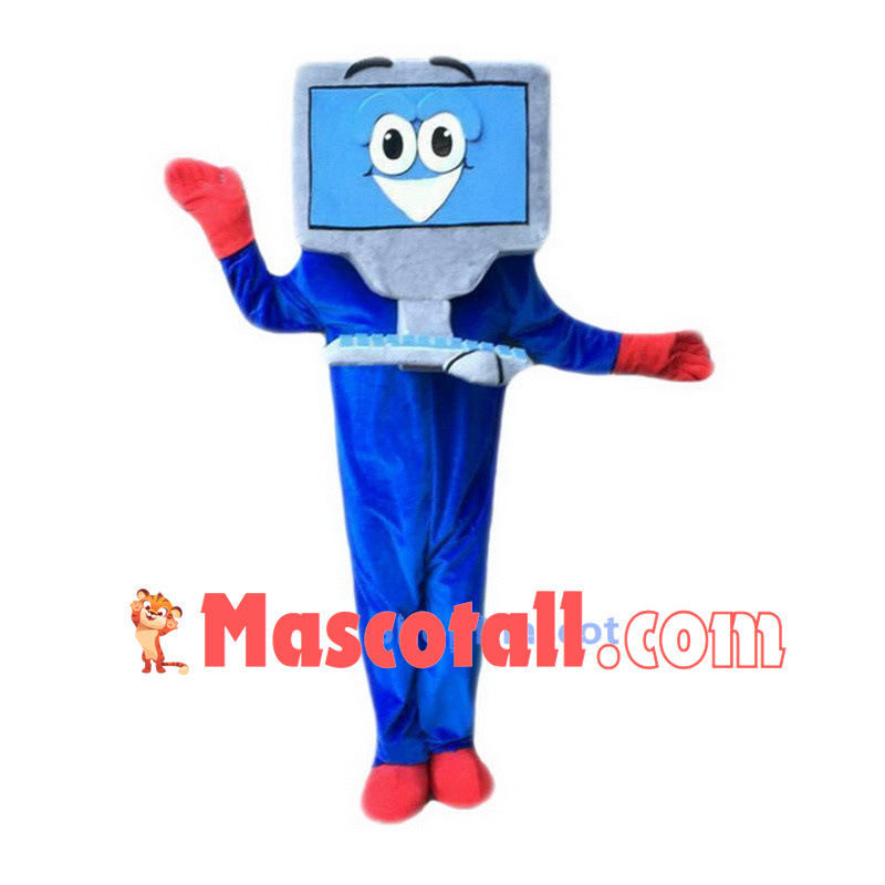 Blue Computer Mascot Costumes Free Shipping