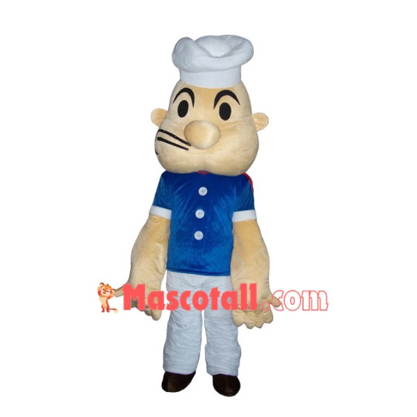 Popeye White Hat Man Mascot Costume