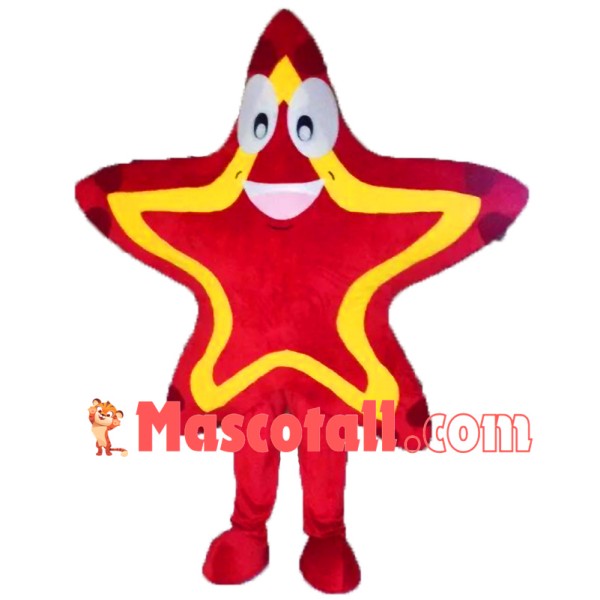 Red Star Mascot Costume Free Shipping