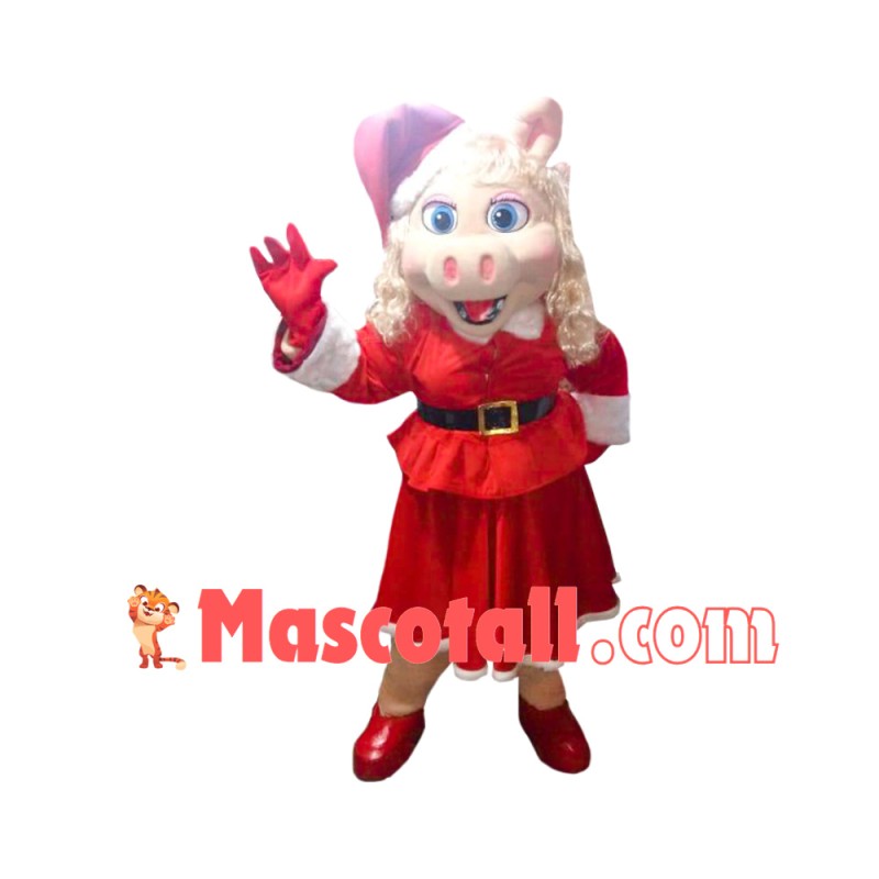 The Muppets Show Miss Piggy Christmas Dress Mascot Costume