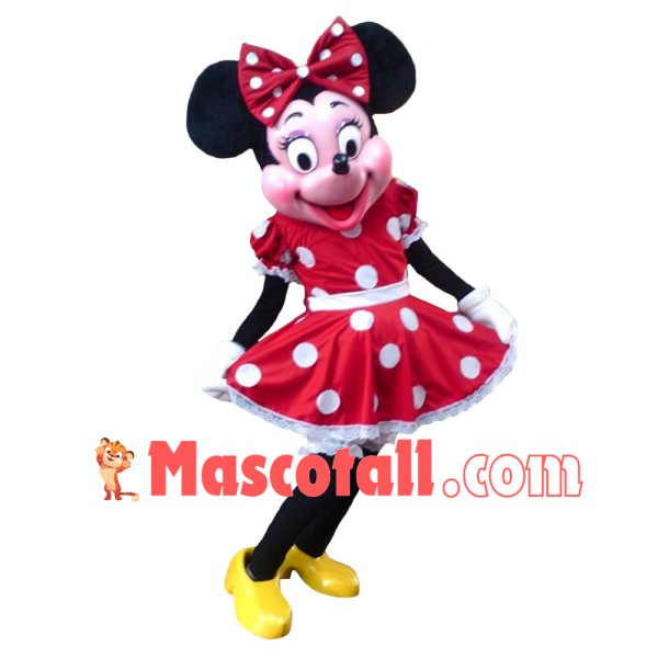 Mouse Clubhouse Deluxe Fiber Miss Red Mouse Minnie Mascot Costume