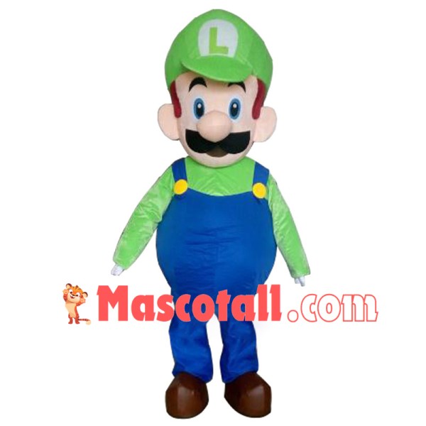 Deluxe Adult Size Mario Bro Luigi Mascot Costume for Birthday Party Cartoon Character Mascot Costumes