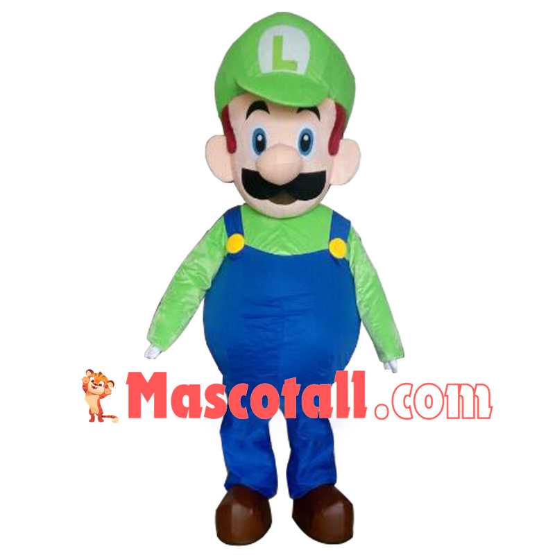Deluxe Adult Size Mario Bro Luigi Mascot Costume for Birthday Party Cartoon Character Mascot Costumes