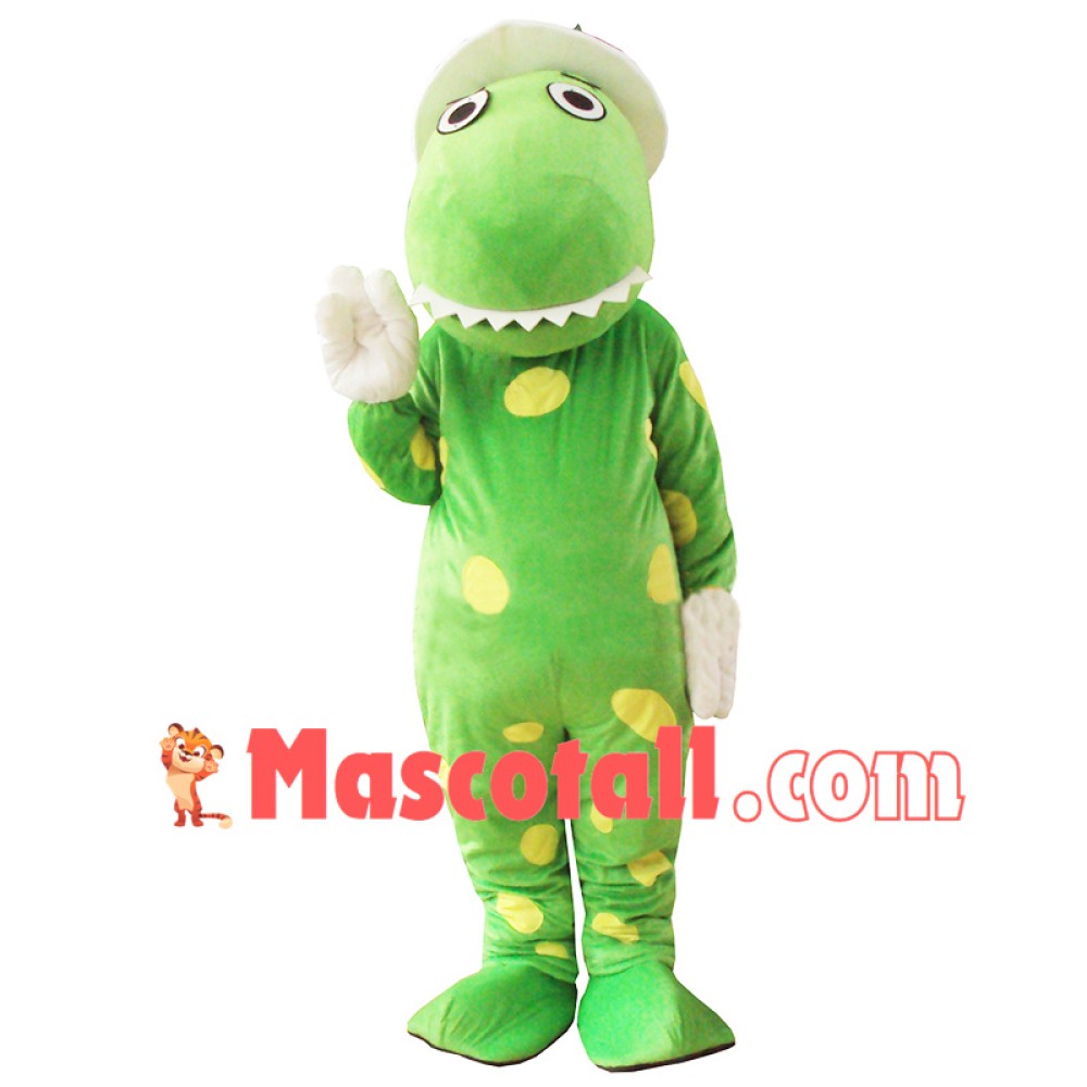 Green Dinosaur Cartoon Mascot Costume