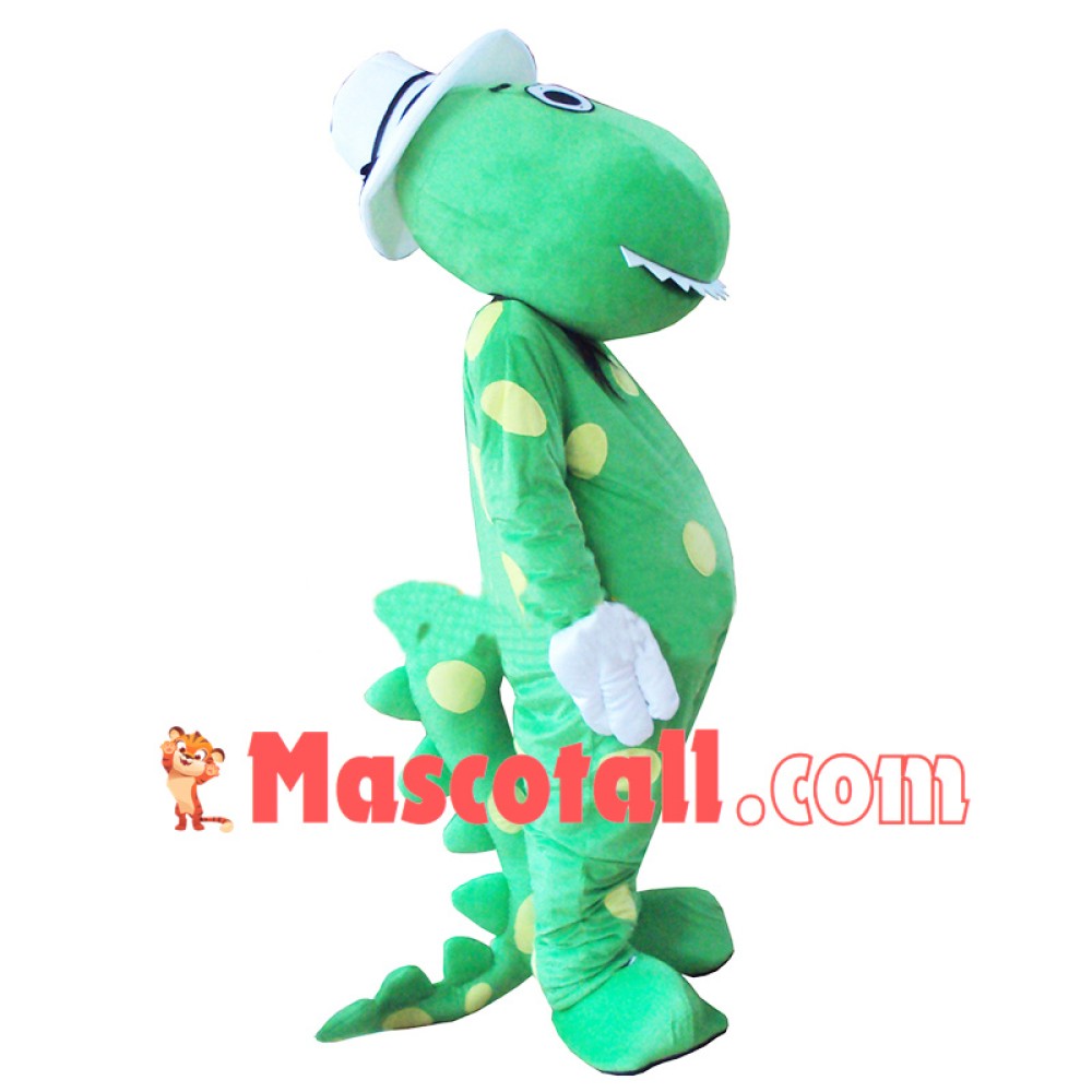 Green Dinosaur Cartoon Mascot Costume
