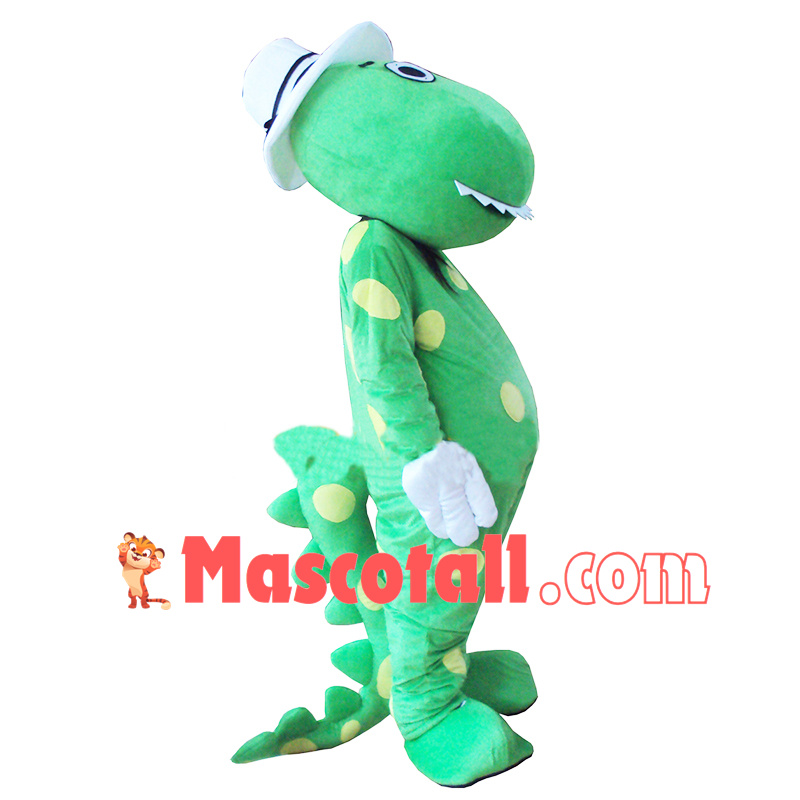 Green Dinosaur Cartoon Mascot Costume