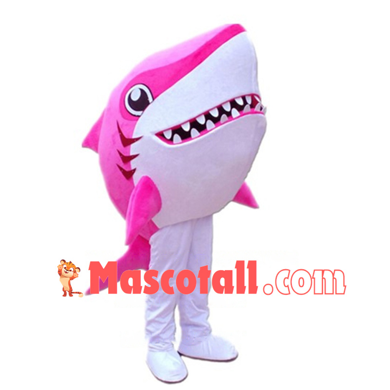 Cartoon Pink Shark Mascot Costume