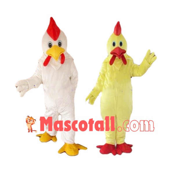 White Chicken Rooster Mascot Costume Cartoon Halloween
