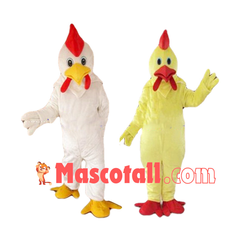 White Chicken Rooster Mascot Costume Cartoon Halloween