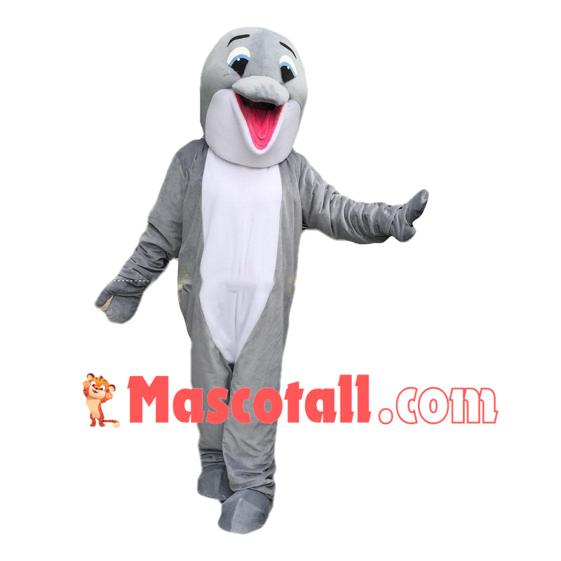 Gray Dolphin Mascot Costume 