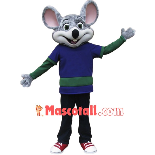 Chuck E. Cheese Mascot Costume Happy Lightweight Mouse Mascot Costume