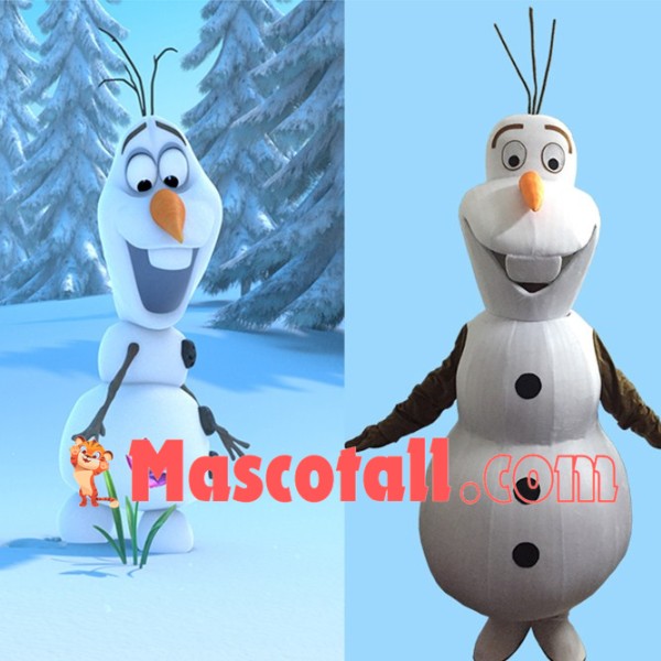 Smiling Olaf Mascot Costume Cartoon Snowman Mascot Costume