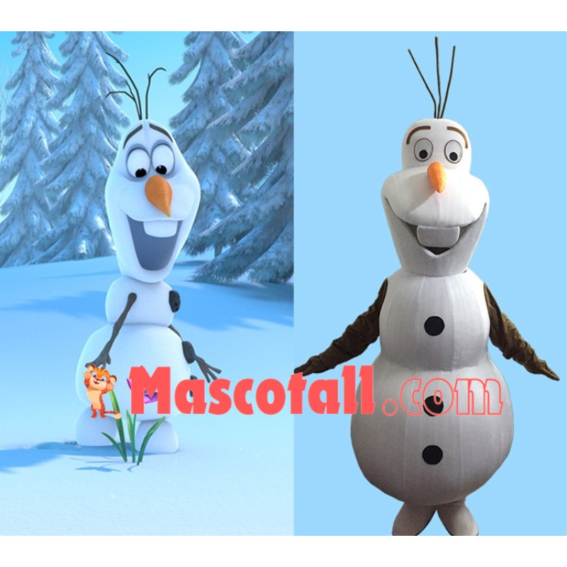 Smiling Olaf Mascot Costume Cartoon Snowman Mascot Costume