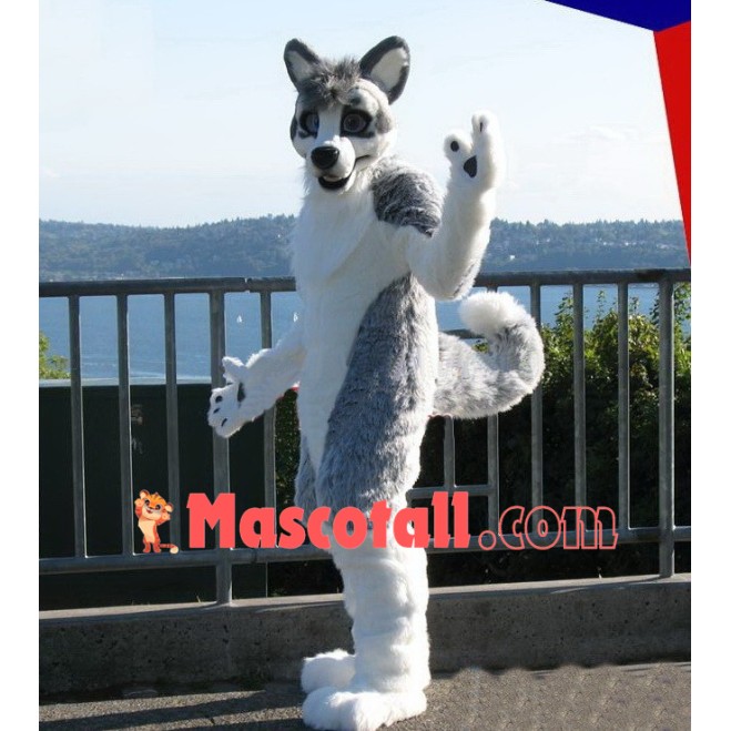 Wolf Dog Husky Fursuit Furry Mascot Costume Cosplay Party Dress Outfit Adult Size