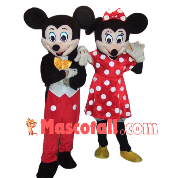 Mickey Mouse & Minnie Mouse Mascot Costume