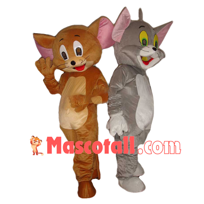 Tom Cat & Jerry Mouse Cartoon Mascot Costume