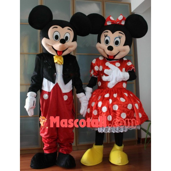 New Mickey Mouse & Minnie Mouse Mascot Costume