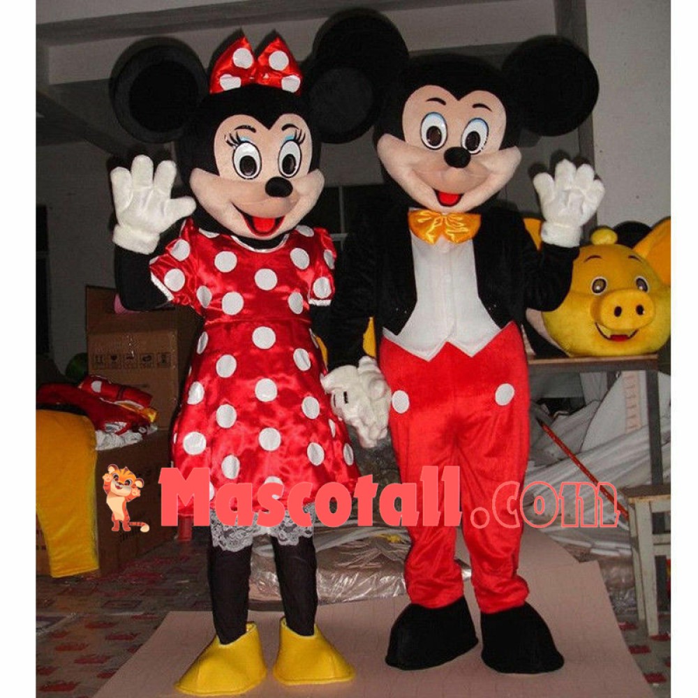New Mickey Mouse & Minnie Mouse Mascot Costume