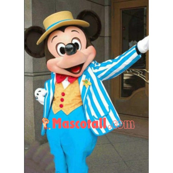 Disney Navy Blue Mickey Mouse Mascot Costume Party Game Adult Size Fancy Dress