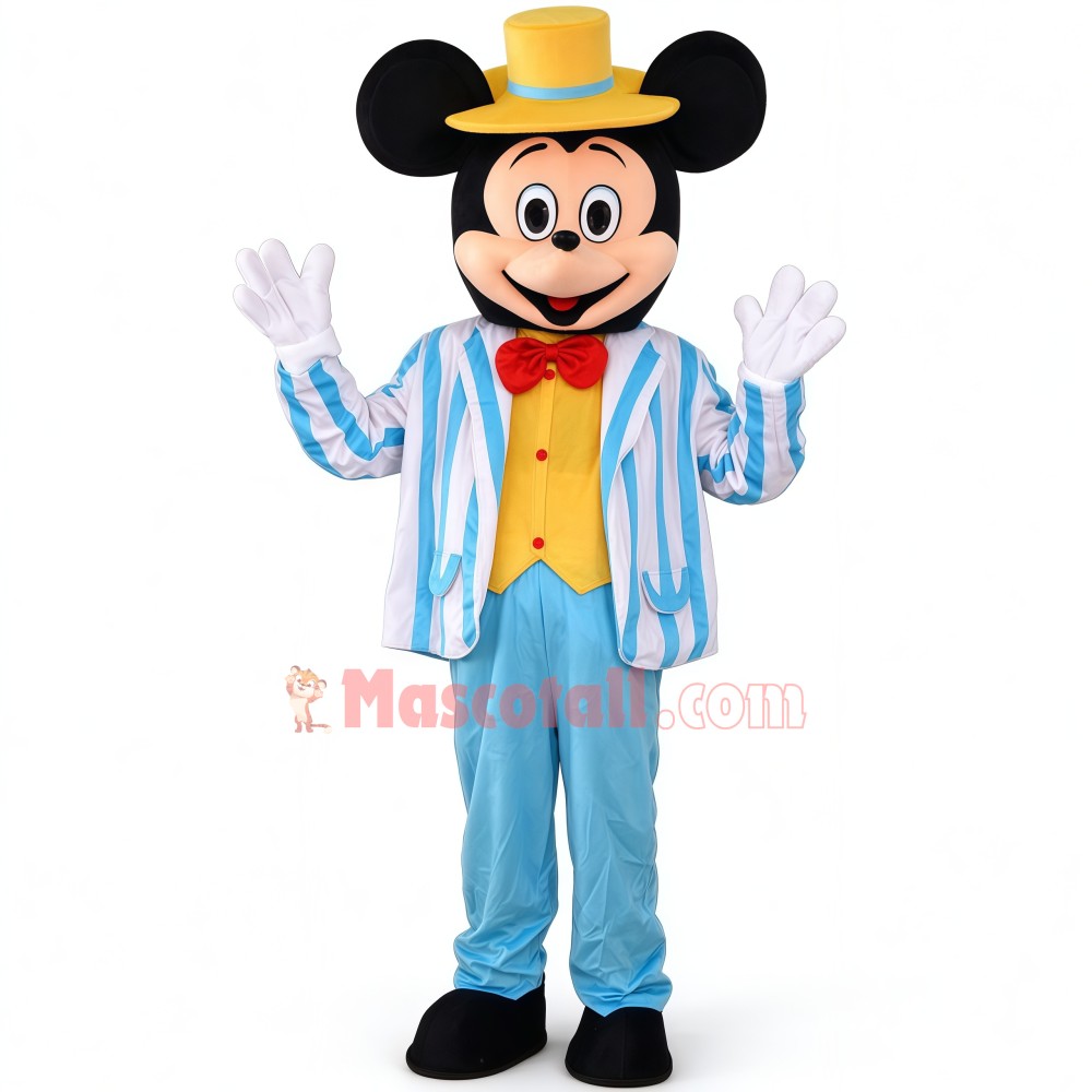 Disney Navy Blue Mickey Mouse Mascot Costume Party Game Adult Size Fancy Dress