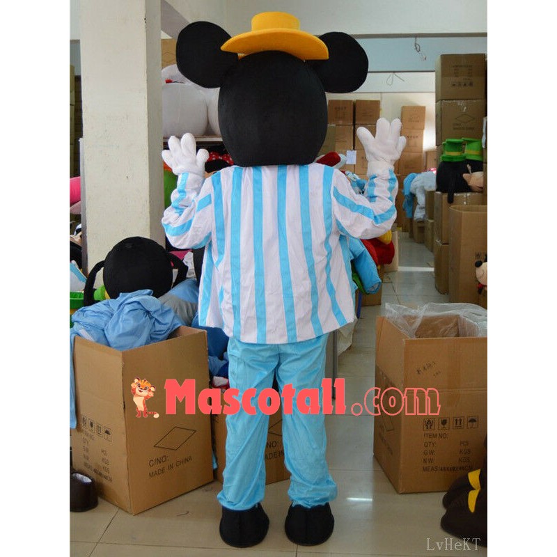 Disney Navy Blue Mickey Mouse Mascot Costume Party Game Adult Size Fancy Dress