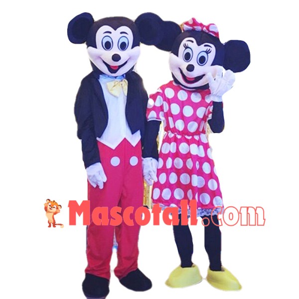 Mickey Mouse and Minnie Mouse Disney Mascot Costume