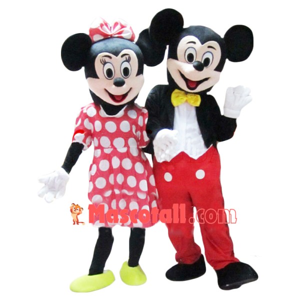Mickey Mouse and Minnie Mouse Disney Mascot Costume